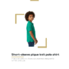 Short-sleeve pique knit polo shirt